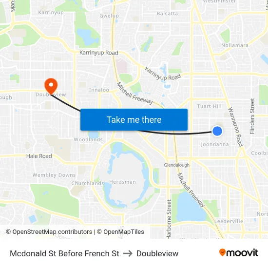 Mcdonald St Before French St to Doubleview map