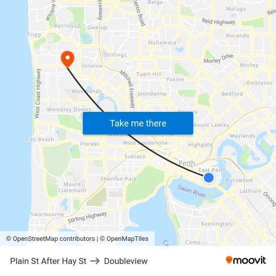 Plain St After Hay St to Doubleview map