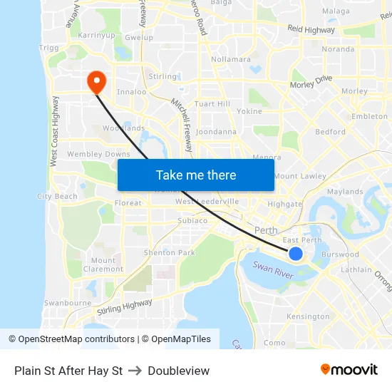 Plain St After Hay St to Doubleview map