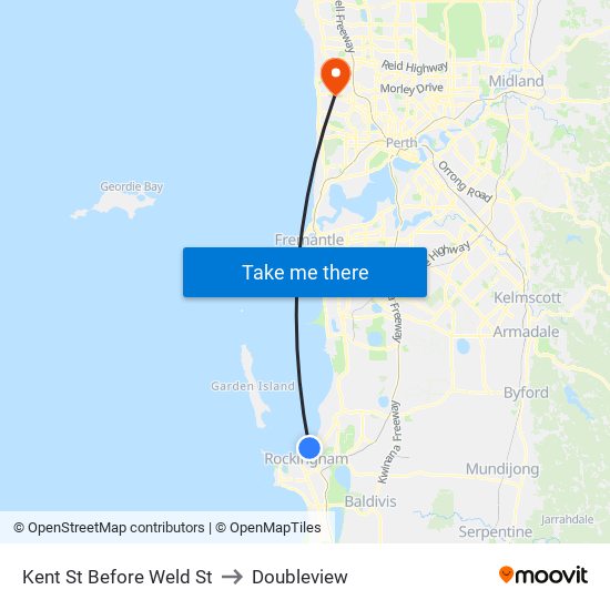 Kent St Before Weld St to Doubleview map