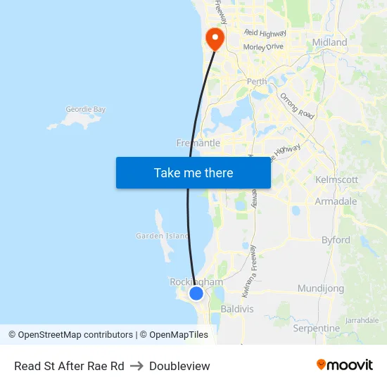 Read St After Rae Rd to Doubleview map