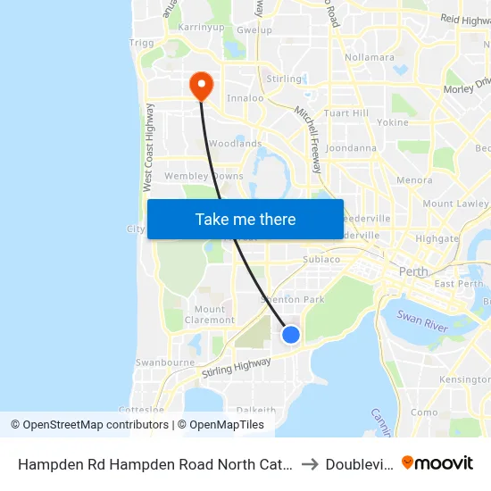 Hampden Rd Hampden Road North Cat Id 130 to Doubleview map