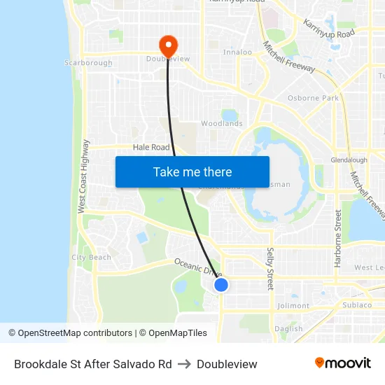 Brookdale St After Salvado Rd to Doubleview map