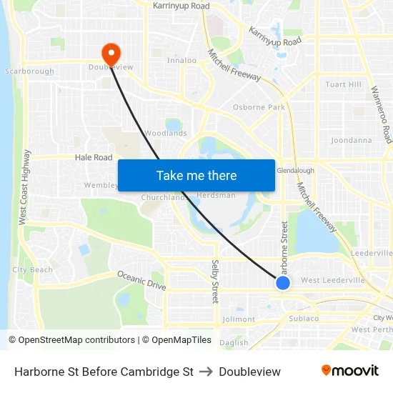Harborne St Before Cambridge St to Doubleview map