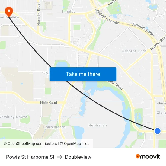 Powis St Harborne St to Doubleview map