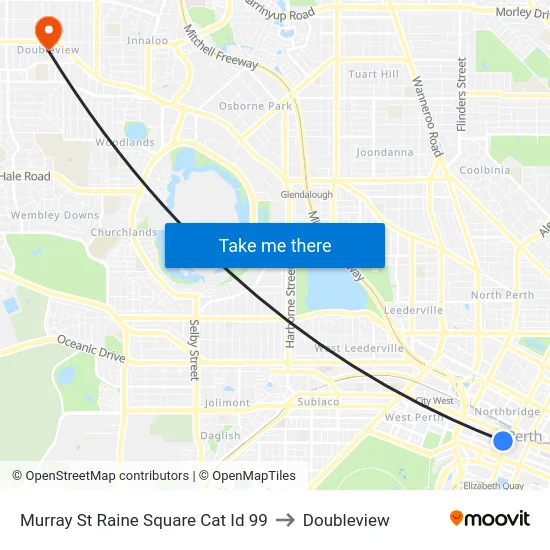 Murray St Raine Square Cat Id 99 to Doubleview map