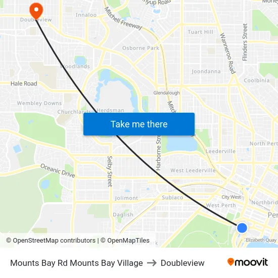Mounts Bay Rd Mounts Bay Village to Doubleview map