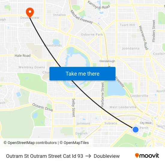 Outram St Outram Street Cat Id 93 to Doubleview map
