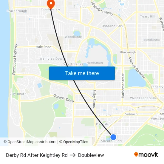 Derby Rd After Keightley Rd to Doubleview map
