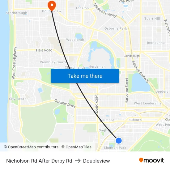 Nicholson Rd After Derby Rd to Doubleview map