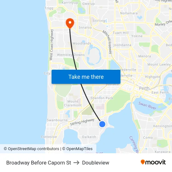 Broadway   Before Caporn St to Doubleview map