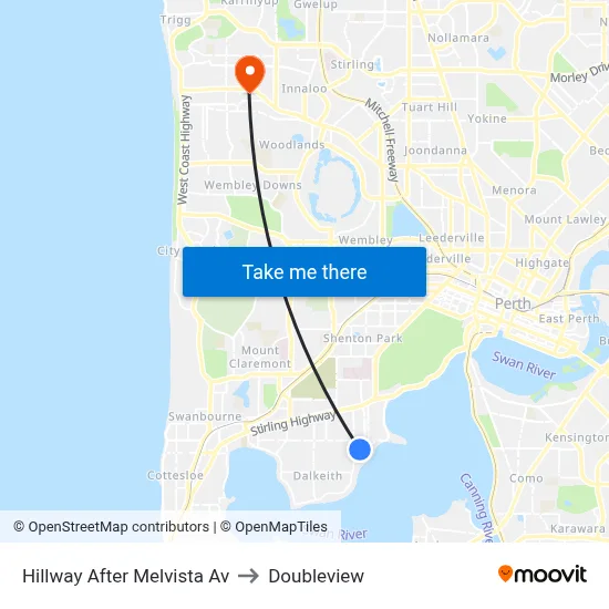 Hillway   After Melvista Av to Doubleview map