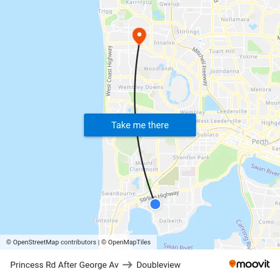 Princess Rd After George Av to Doubleview map