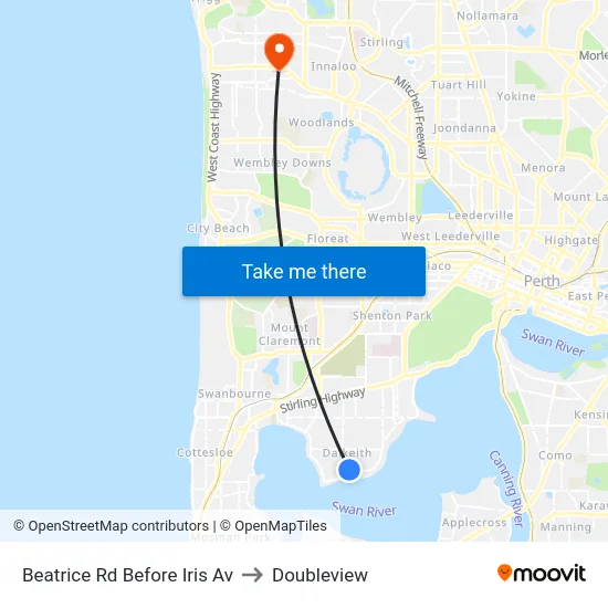 Beatrice Rd Before Iris Av to Doubleview map