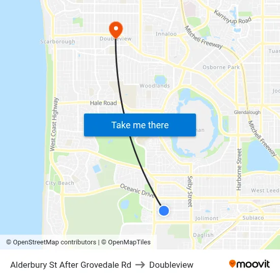 Alderbury St After Grovedale Rd to Doubleview map