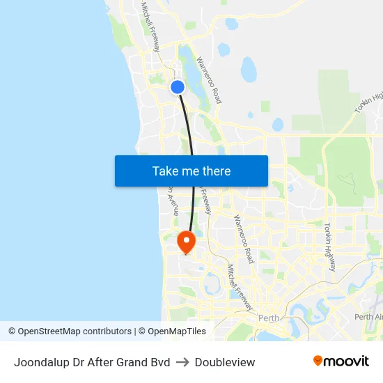 Joondalup Dr After Grand Bvd to Doubleview map