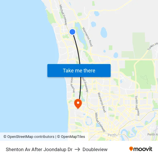 Shenton Av After Joondalup Dr to Doubleview map