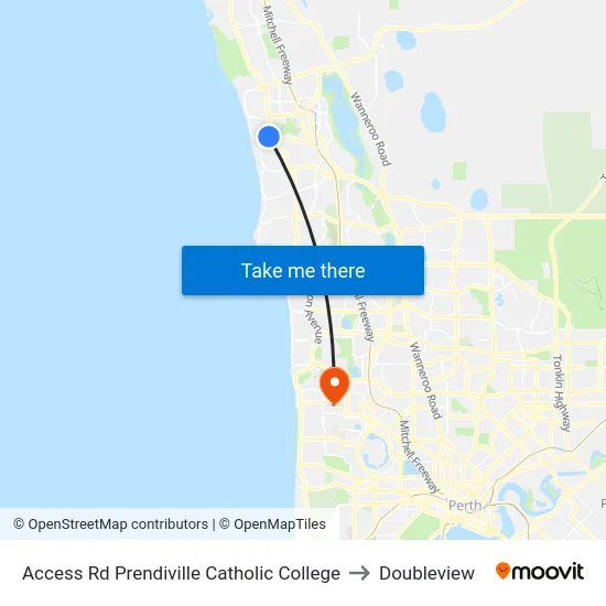 Access Rd Prendiville Catholic College to Doubleview map