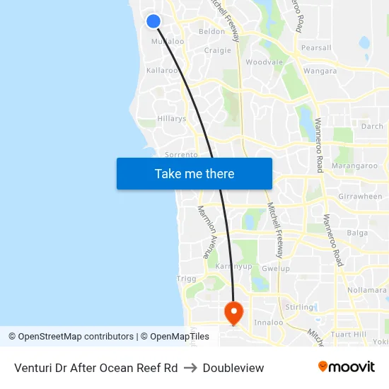 Venturi Dr After Ocean Reef Rd to Doubleview map