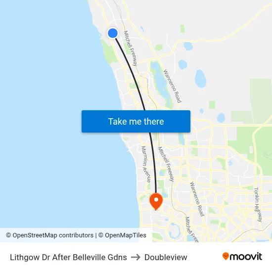 Lithgow Dr After Belleville Gdns to Doubleview map