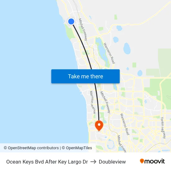 Ocean Keys Bvd After Key Largo Dr to Doubleview map