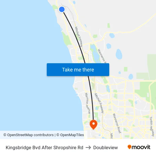 Kingsbridge Bvd After Shropshire Rd to Doubleview map