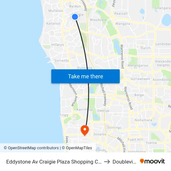 Eddystone Av Craigie Plaza Shopping Centre to Doubleview map