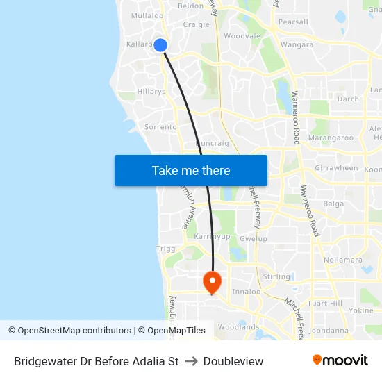 Bridgewater Dr Before Adalia St to Doubleview map