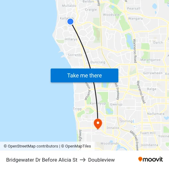 Bridgewater Dr Before Alicia St to Doubleview map