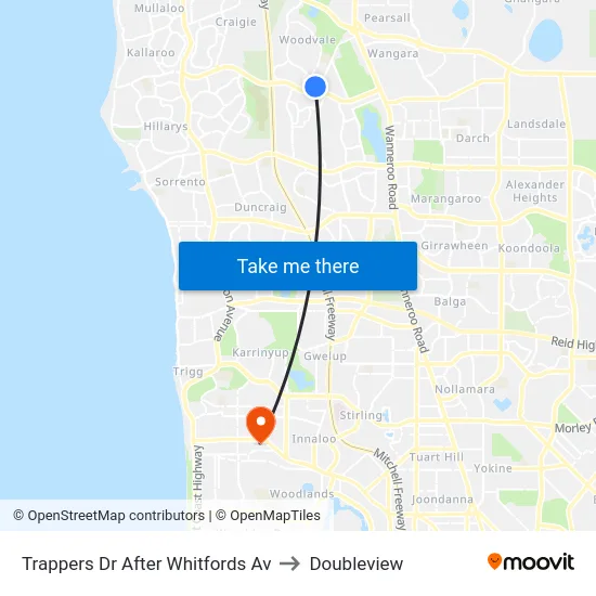 Trappers Dr After Whitfords Av to Doubleview map