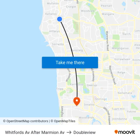 Whitfords Av After Marmion Av to Doubleview map