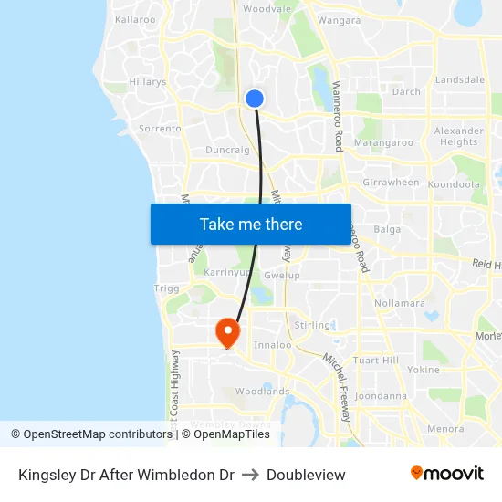 Kingsley Dr After Wimbledon Dr to Doubleview map