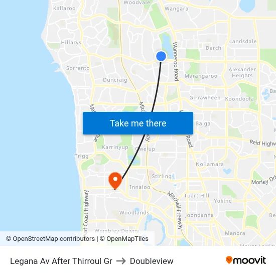 Legana Av After Thirroul Gr to Doubleview map