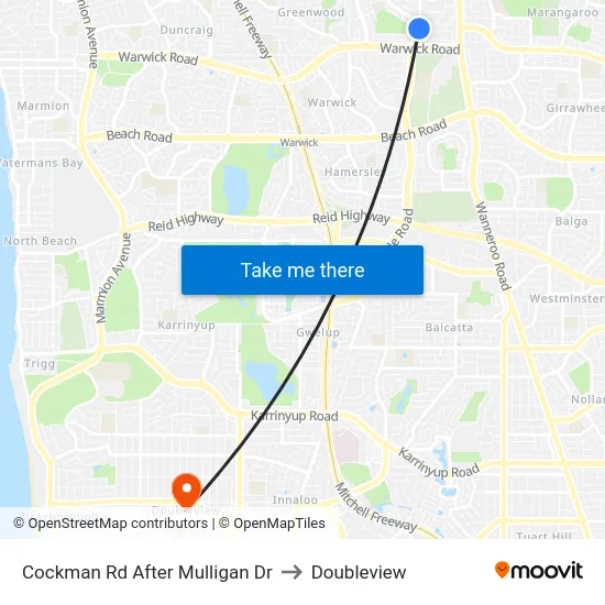 Cockman Rd After Mulligan Dr to Doubleview map
