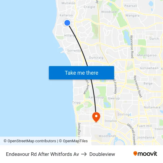 Endeavour Rd After Whitfords Av to Doubleview map