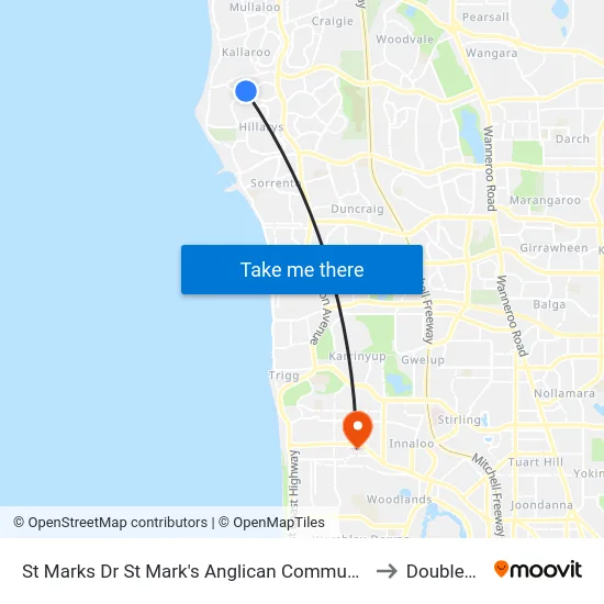 St Marks Dr St Mark's Anglican Community School to Doubleview map