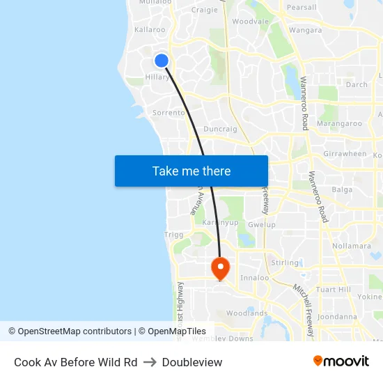 Cook Av Before Wild Rd to Doubleview map