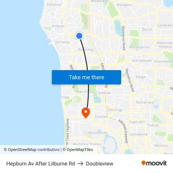 Hepburn Av After Lilburne Rd to Doubleview map