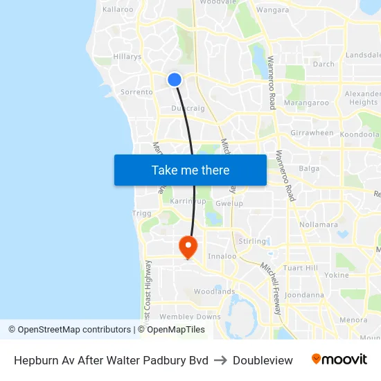 Hepburn Av After Walter Padbury Bvd to Doubleview map