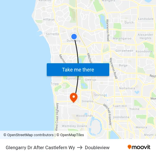 Glengarry Dr After Castlefern Wy to Doubleview map