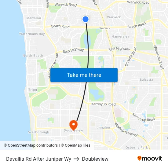 Davallia Rd After Juniper Wy to Doubleview map