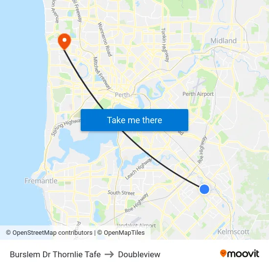 Burslem Dr Thornlie Tafe to Doubleview map