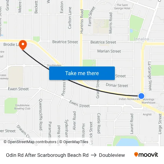Odin Rd After Scarborough Beach Rd to Doubleview map