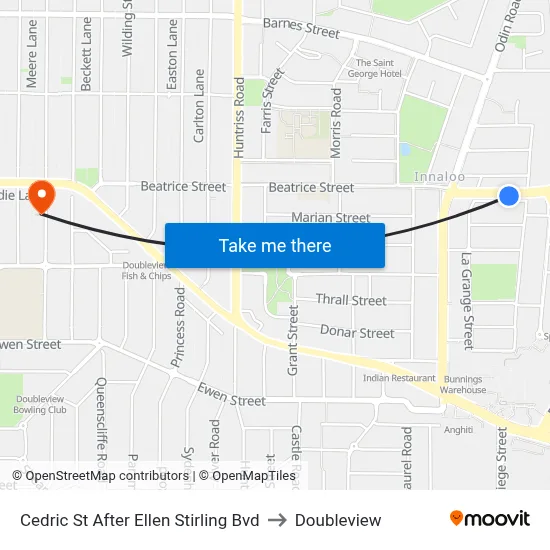 Cedric St After Ellen Stirling Bvd to Doubleview map