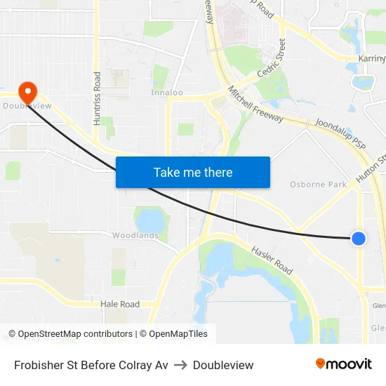 Frobisher St Before Colray Av to Doubleview map