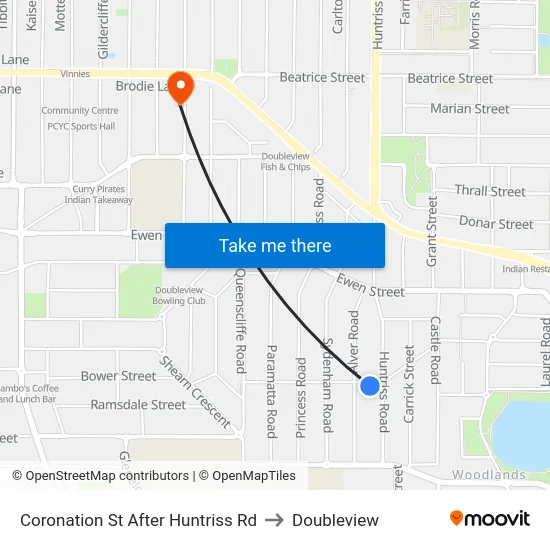 Coronation St After Huntriss Rd to Doubleview map