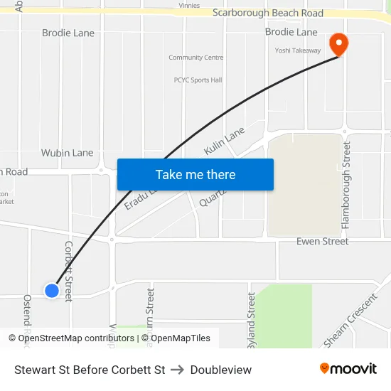 Stewart St Before Corbett St to Doubleview map