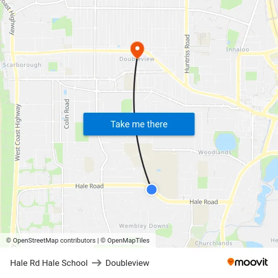 Hale Rd Hale School to Doubleview map