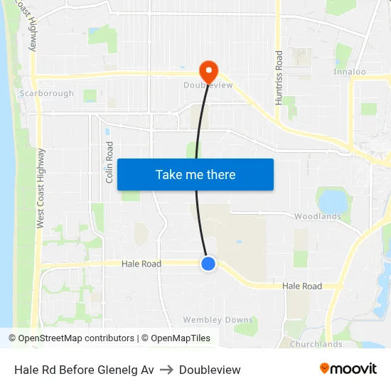 Hale Rd Before Glenelg Av to Doubleview map