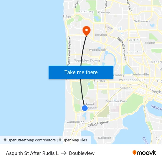 Asquith St After Rudis L to Doubleview map